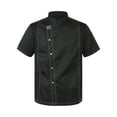 thumbnail image 1 of Nyeemya Chef Jacket Short Sleeve/Long Sleeve Chef Coat Hotel Kitchen Restaurant Work Uniform Shirt Black Short Sleeve 4XL, 1 of 7
