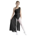 thumbnail image 1 of Nyeemya Girls Glitter Ballet Dress Sleeveless Figure Skating Dress Lyrical Dance Leotard with Maxi Skirt Black 16, 1 of 7