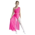 thumbnail image 1 of Nyeemya Girls Glitter Ballet Dress Sleeveless Figure Skating Dress Lyrical Dance Leotard with Maxi Skirt Hot Pink 8, 1 of 7