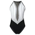 thumbnail image 1 of Nyeemya Girls Leotards for Ballet Dance Costume Kids Sleeveless Rhinestone Splice Mesh Gymnastics White 14, 1 of 7