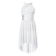 thumbnail image 1 of Nyeemya Girls Sequined Sleeveless Ballet Contemporary Lyrical Dance Dress Leotard Irregular Skirt Costumes White 6, 1 of 6