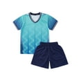 thumbnail image 1 of Nyeemya Kids Boys Soccer Jerseys Sportswear Quick Dry Athletic Shirts T-shirt with Shorts Set Sports Sky Blue 3XS, 1 of 6
