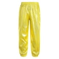 thumbnail image 1 of Nyeemya Kids Dance Sweatpants Girls Shiny Metallic Pants Sparkly Trousers Rave Disco Bottoms Hip Hop Gold 100, 1 of 7