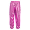 thumbnail image 1 of Nyeemya Kids Dance Sweatpants Girls Shiny Metallic Pants Sparkly Trousers Rave Disco Bottoms Hip Hop Hot Pink 180, 1 of 4