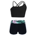 thumbnail image 1 of Nyeemya Kids Girls 2 Piece Gymnastics Dance Sport Outfits Crop Top with Shorts Active Set Athletic Lily 10, 1 of 5