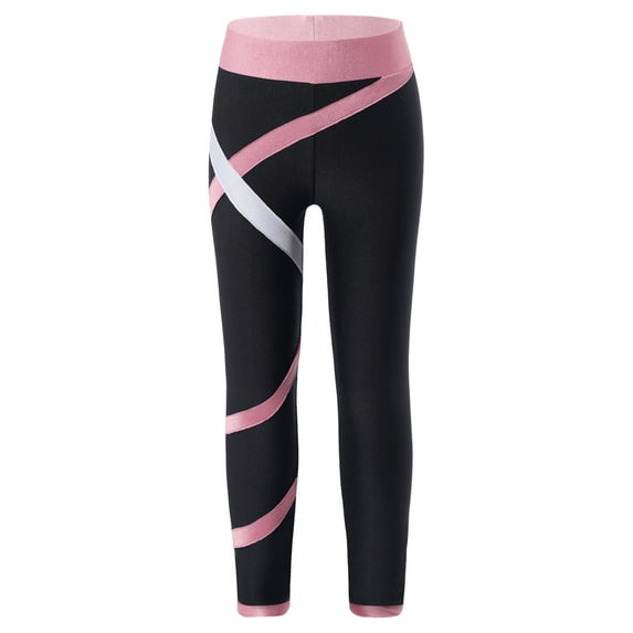 Nyeemya Kids Girls Ballet Dance Gymnastics Leggings Figure Skating Pants Athletic Workout Yoga Pants Pink 6