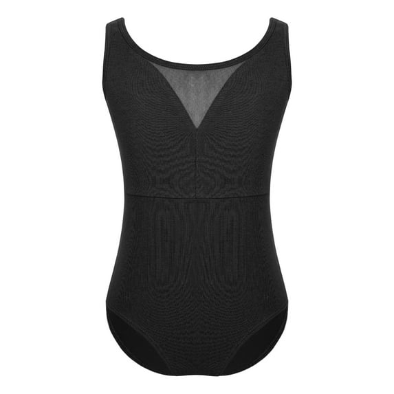 Nyeemya Kids Girls Cotton Ballet Dance Leotard Gymnastics Workout Sleeveless Bodysuit Top Tumbling Black 170
