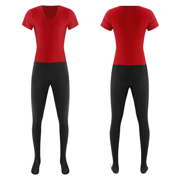 Nyeemya Men's Footed Ballet Dance Tights Unitards Leotard Gymnastic Sport Bodysuit Athletic Jumpsuit Burgundy XXL