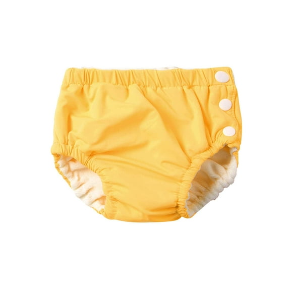 Nyeemya Toddler Baby Boys Girls Washable Swim Diaper Unisex Solid Color Swimming Trunks Infant Yellow 90