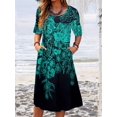 thumbnail image 1 of Nyfairy Plus Size Women 5 Styles Print Round Neck Short Sleeve Casual Midi Dress With Side Pockets, 1 of 4