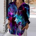 thumbnail image 1 of Nyfairy Plus Size Women's Abstract Print Long Sleeve Button Down Casual Shirt, 1 of 3
