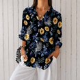 thumbnail image 1 of Nyfairy Plus Size Women's Floral Embossed Print Long Sleeve Button Down Casual Shirt, 1 of 5