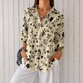 thumbnail image 1 of Nyfairy Plus Size Women's Floral Embossed Print Long Sleeve Button Down Casual Shirt, 1 of 5