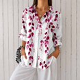 thumbnail image 1 of Nyfairy Plus Size Women's Floral Embossed Print Long Sleeve Button Down Casual Shirt, 1 of 5