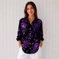 thumbnail image 1 of Nyfairy Plus Size Women's Floral Embossed Print Long Sleeve Button Down Casual Shirt, 1 of 5