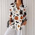 thumbnail image 1 of Nyfairy Plus Size Women's Halloween Print Long Sleeve Button Down Casual Shirt, 1 of 5