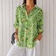 thumbnail image 1 of Nyfairy Plus Size Women's Halloween Print Long Sleeve Button Down Casual Shirt, 1 of 5