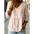 thumbnail image 1 of Nyfairy Plus Size Women's Round Neck Short Sleeve Casual Loose Tunic Top, 1 of 4