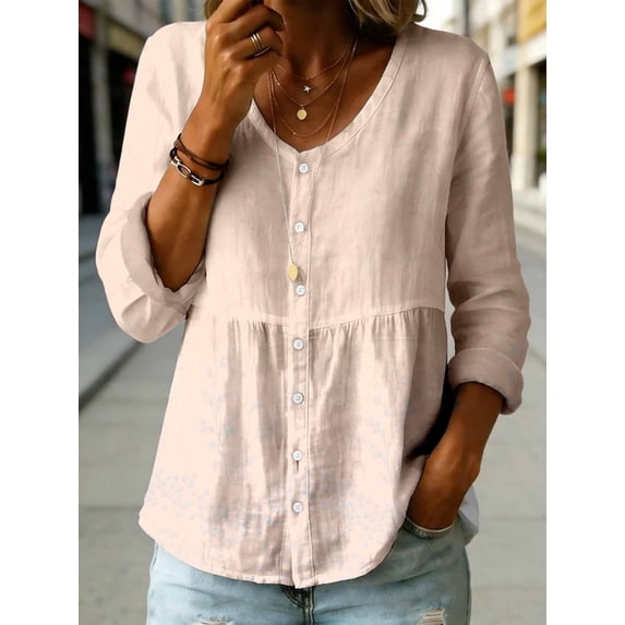 Nyfairy Plus Size Women's Round Neck Short Sleeve Casual Loose Tunic Top