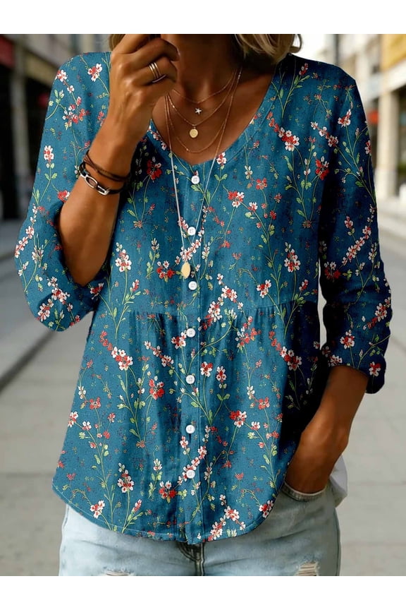 Plus Size Women's Round Neck Short Sleeve Casual Loose Tunic Top