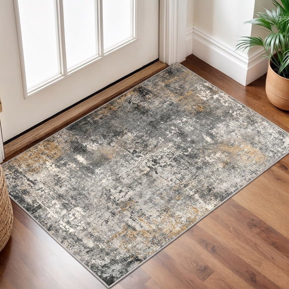 Roomisland Washable 2x3ft Entryway Rug Indoor, Non Slip Small Area Rug for Kitchen Bathroom Door Mat, Low Pile Floor Carpet with Rubber Backing, Vintage Farmhouse Decor, Easy Clean