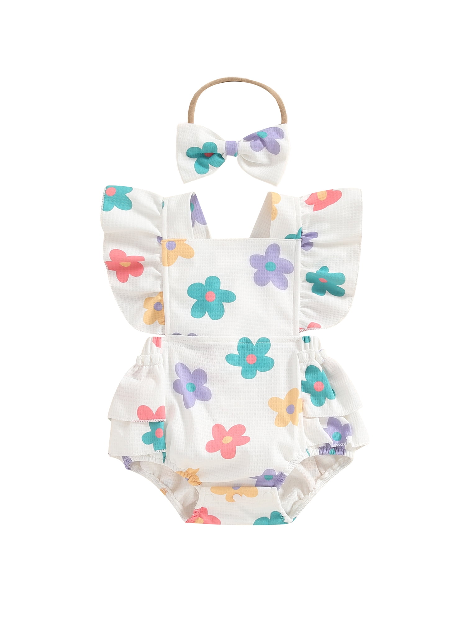 Nygoyerh 3M 6M 12M 18M Baby Girls Summer Sweet Romper Flower/Strawberry ...