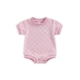 thumbnail image 1 of Nygoyerh Baby Boys Girls Short Sleeve Romper Checkerboard Pattern Crew Neck Jumpsuit 3M 6M 12M 18M Newborn Infant Casual T-shirt Bodysuit for Summer, 1 of 8