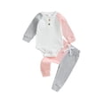 thumbnail image 1 of Nygoyerh Baby Girls 2PCS Outfit 3M 6M 9M 12M 18M Long Sleeves Romper and Elastic Pants 2PCS Set Newborn Infant Clothing, 1 of 7