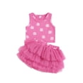 thumbnail image 1 of Nygoyerh Baby Girls Sweet Skirts Sets Flower Print Sleeveless Tank Tops with Layered Mesh Tulle Tutu Skirts 2Pcs Newborn Infant Cute Summer Outfits 3M 6M 12M 18M, 1 of 8