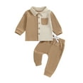 thumbnail image 1 of Nygoyerh Little Boys Outfit 6M 9M 12M 18M 24M 3T 4T Classic Long Sleeve Shirt + Long Pants 2PCS Set Fall Baby Clothing, 1 of 7