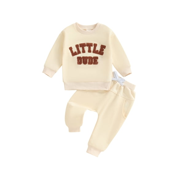 Nygoyerh Newborn Baby Boys Pants Set Letter Embroidered Long Sleeve Sweatshirt + Drawstring Pocket Long Pants 2PCS Set Fall Infant Clothing for 1M-3T