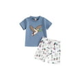thumbnail image 1 of Nygoyerh Toddler Baby Boys Summer Outfits Cartoon Print Short Sleeve T-shirt with Wide Leg Shorts 2Pcs Infant Casual Short Pants Sets for Daily Vacation 6M 12M 18M 24M 3T, 1 of 9
