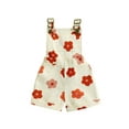 thumbnail image 1 of Nygoyerh Toddler Little Girls Cute Denim Overalls Flower/Strawberry Print Sleeveless Suspender Jeans Shorts 6M 12M 18M 24M 3T 4T 5T 6T Kids Casual Summer Shortall Jumpsuit, 1 of 7