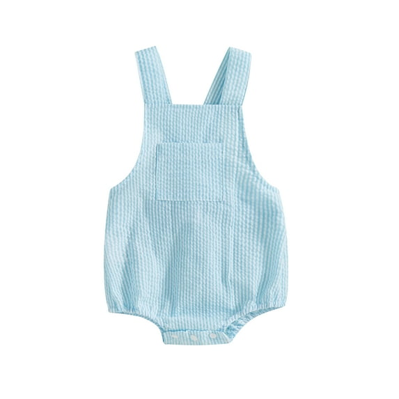 Nygoyerh Toddler Summer Striped Romper with Pocket Contrast Color Sleeveless Newborn Jumpsuit Infant Clothing 0M 3M 6M 9M 12M 18M 24M