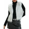 thumbnail image 1 of Nygoyerh Women Waistcoat Faux Fur Vest Sleeveless Open Front Cardigan Solid Outwear Trend Clothes for Casual, 1 of 7