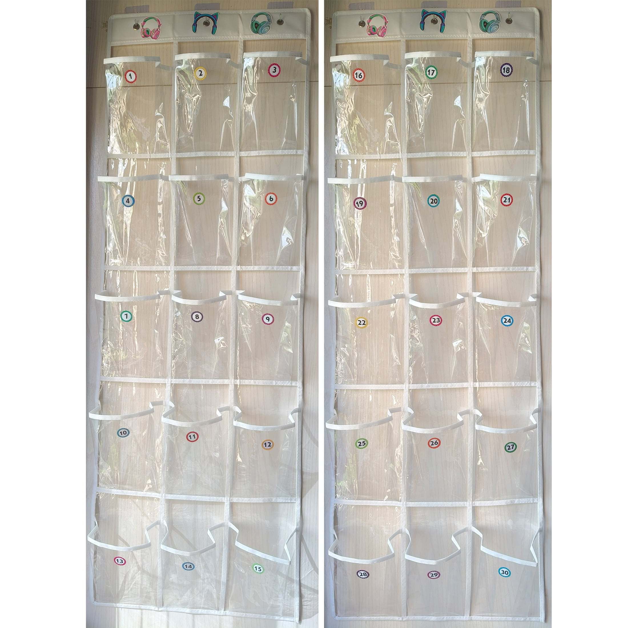 Headphone Pvc Rack Nyhpar 2 Pack Headphone Storage Classroom, Over the Door Hanging ...