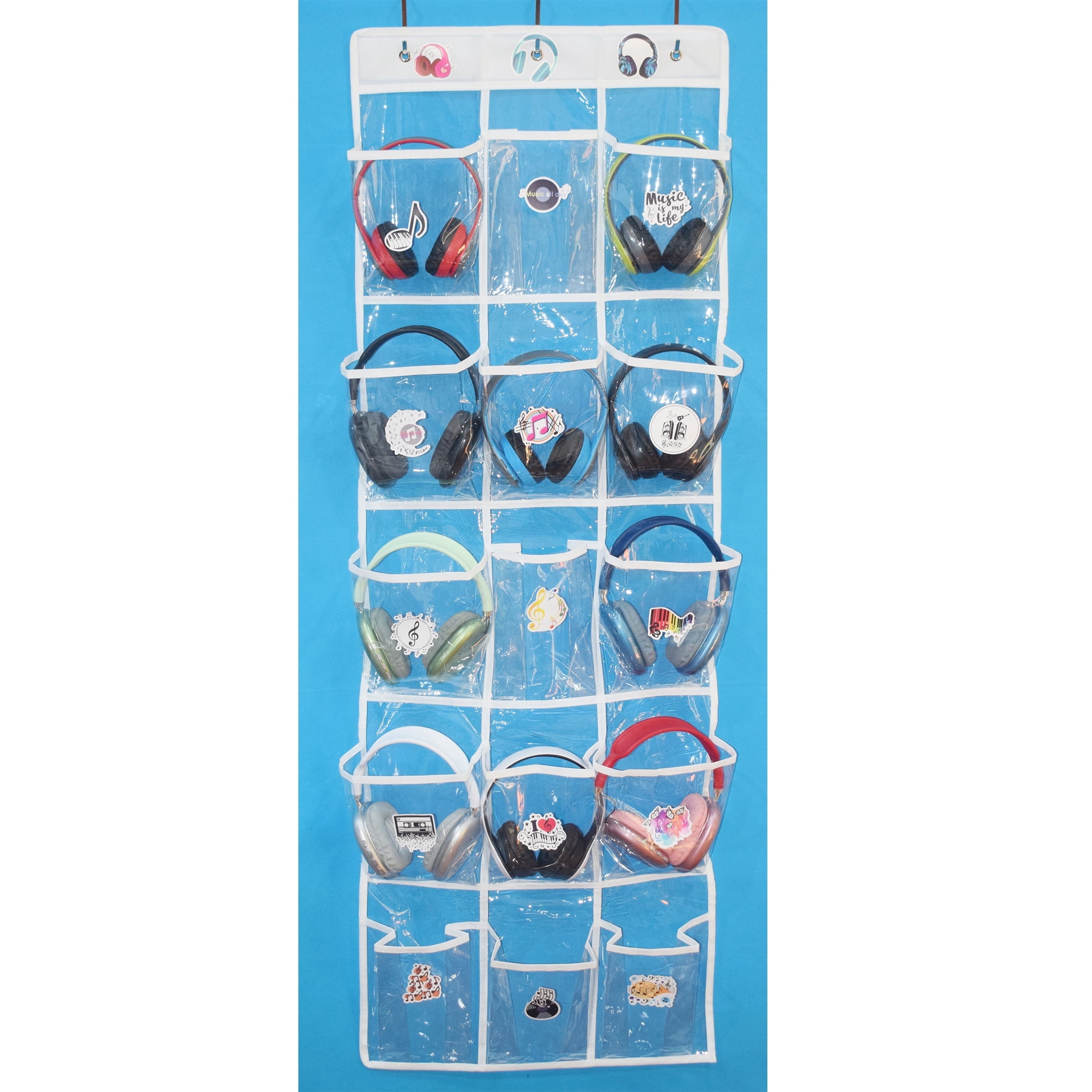 Headphone Pvc Rack Nyhpar Headphone Storage Classroom Organizer, Over the Door Hanging ...