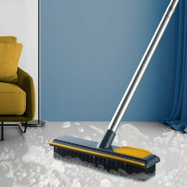 Keyohome 2 in 1 Floor Scrub Brush with Long Handle, 44.5" Floor Brush Scrubber for Cleaning Shower Bathroom Kitchen Tub