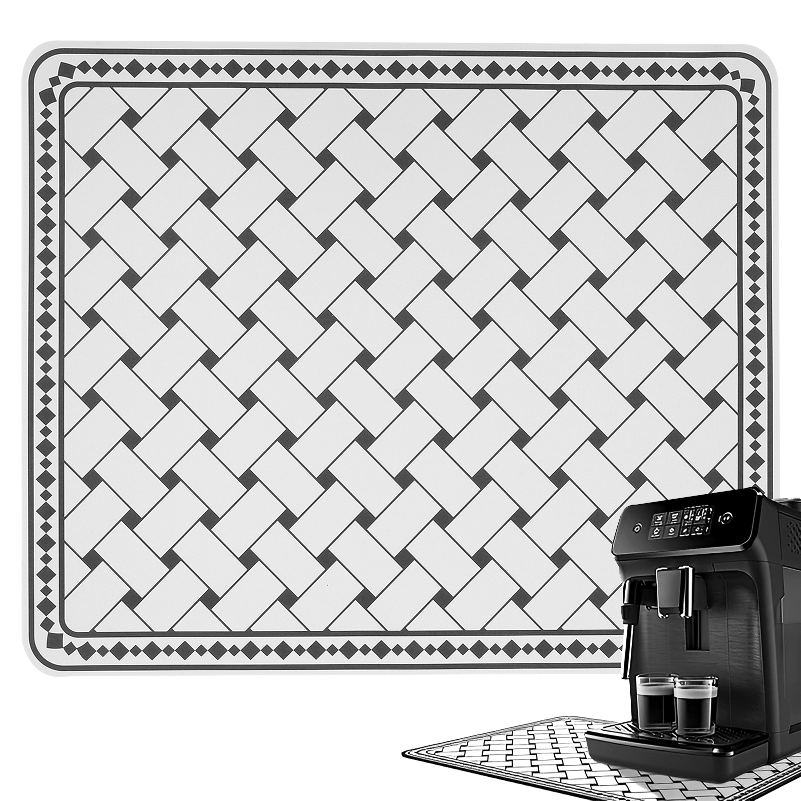 Nyidpsz 50 x 60cm Hide Stain Coffee Mat for Countertops 3 Layer Quick