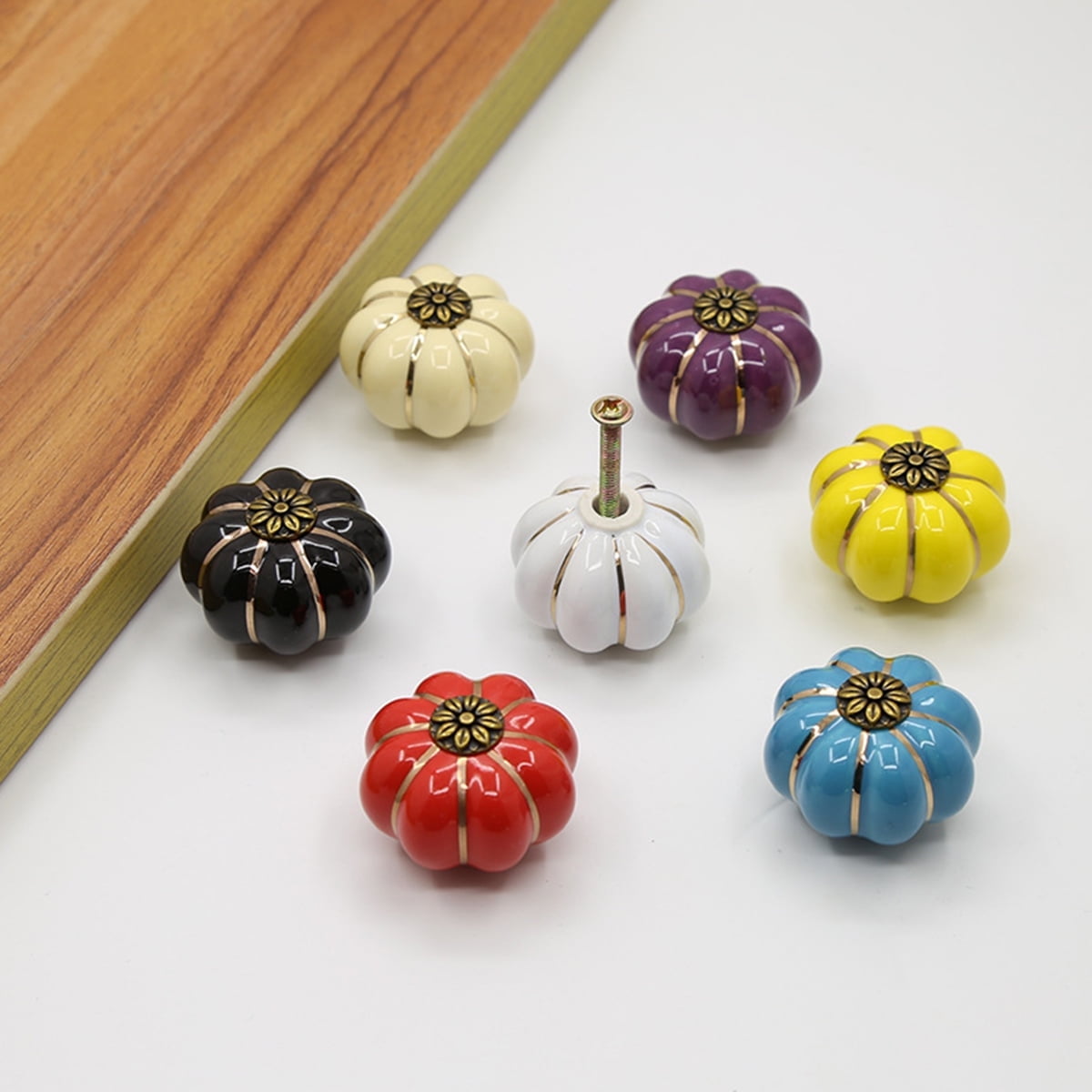 Nyidpsz 7 Pack Ceramic Knobs Set, Handles Drawer Knobs