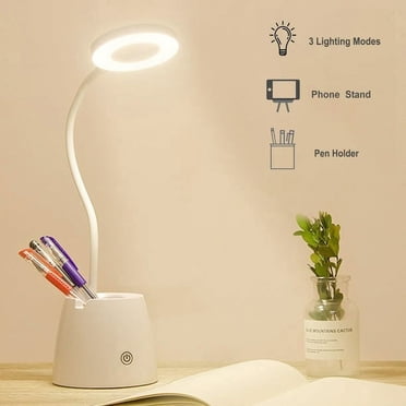 Nyidpsz Desk Lamp LED USB Desktop Light with Pen Holder Flexible Touch Dimmable Memory Bed Read Table Study Light Able Powered