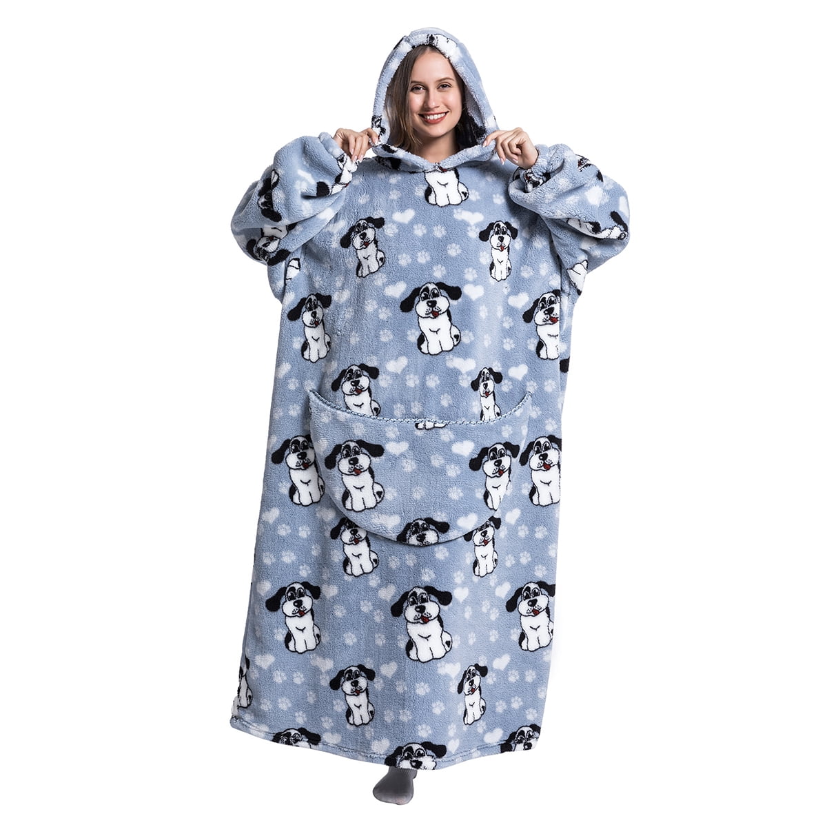 Nyidpsz Extra Long Wearable Blanket Hoodie Fleece Sweatshirt Blanket