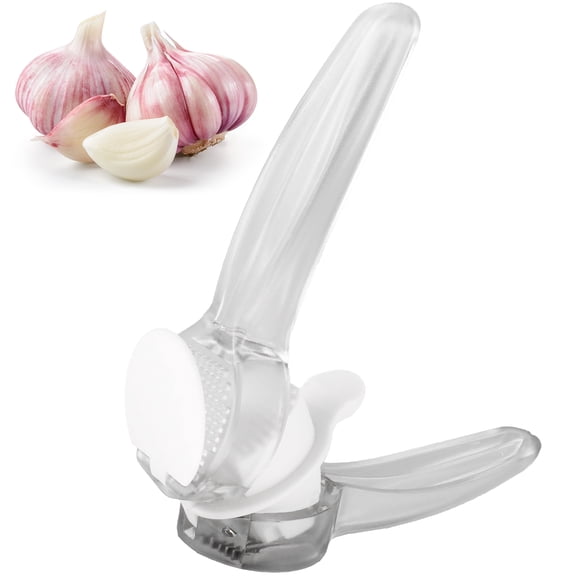 Nyidpsz Garlic Slicer 2 in 1 Garlic Mincing and Slicing Tool Stainless Steel Garlic Mincer Slicer Professional Garlic Press Dual Function Crusher Set Easy to Squeeze and Clean for Kitchen