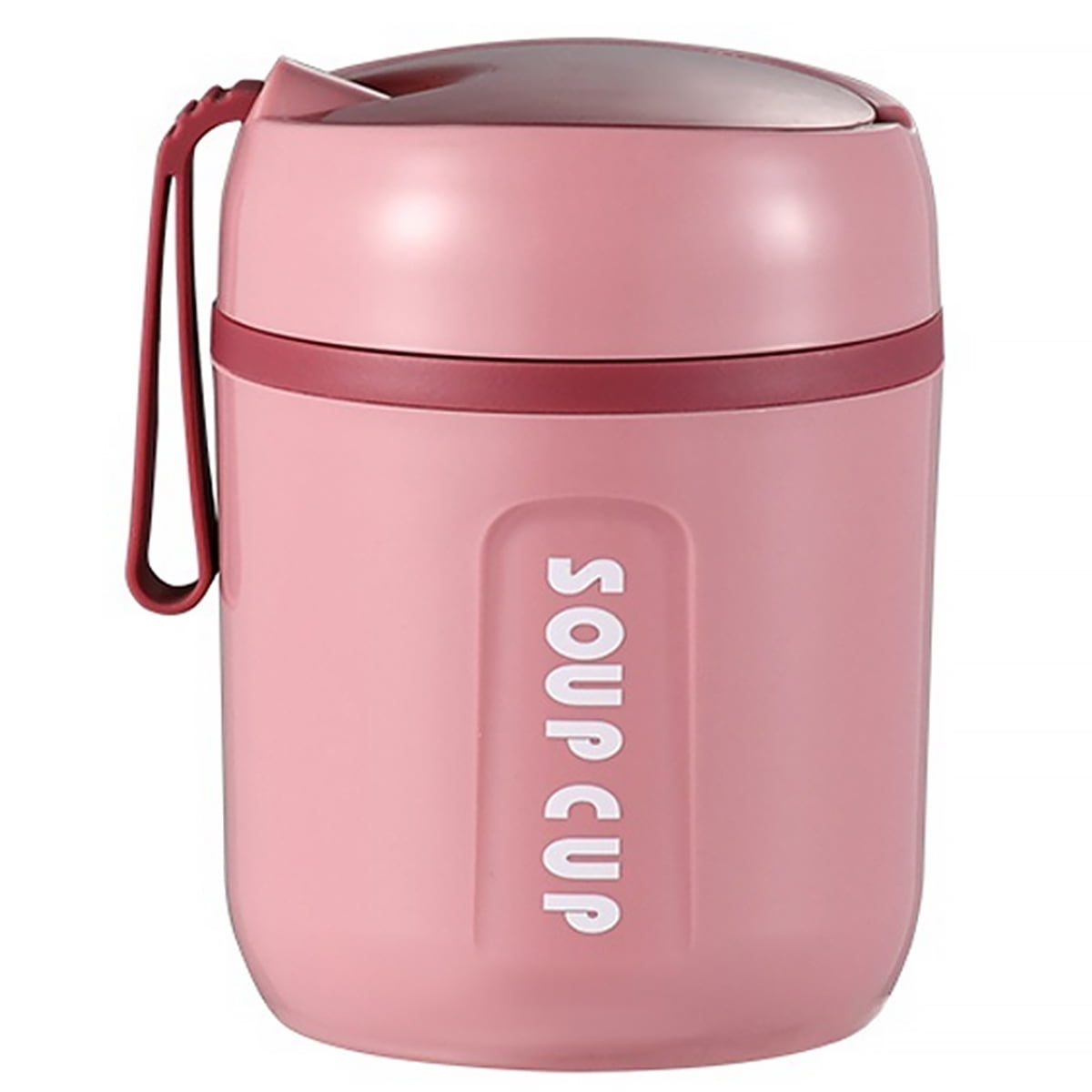 Brrnoo Stainless Steel Thermal Lunch Box, Stackable Hot Food Insulated Box  Round Sealed Food Containers Pink 