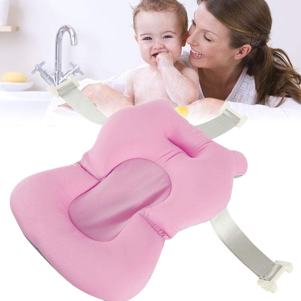 Baby Shower Bath Tub Pad & Chair Foldable Bath Seat Support Mat Newborn Bathtub  Pillow Infant Anti-Slip Soft Comfort Cushion