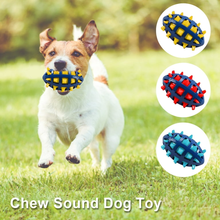 HESLAND Dog Chew Toys for Aggressive Chewers, Squeaky Dog Toys for Large  Dogs Medium Breed, Tough Durable Strong Natural Rubber Interactive Ball for