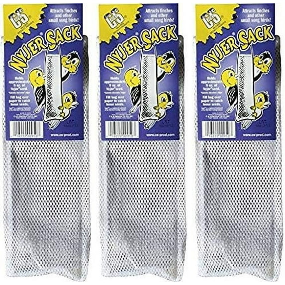 C & S Products Nyjer Sack Bird Feeder - Hanging, Outdoor, For Finches - Small, White