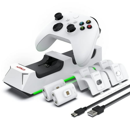 Nyko Charging Station for Xbox Series X/S and Xbox One - Charge Base for 2 Xbox Controllers w/LED Indicators and Extra USB Port - Xbox Controller Charge Stand with 2 /Rechargeable Batteries