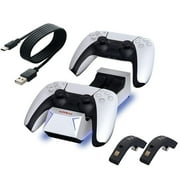 Nyko Dualsense Charging Station for Playstation 5 - Drop and Charge Base for 2 PS5 Controllers w/LED Indicators and Extra USB Port - Playstation 5 DualSense Controller Charge Stand - PS5 Accessories