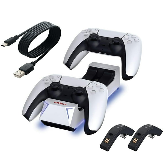 Nyko Dualsense Charging Station for Playstation 5 - Drop and Charge Base for 2 PS5 Controllers w/LED Indicators and Extra USB Port - Playstation 5 DualSense Controller Charge Stand - PS5 Accessories